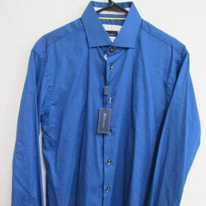 NWT Blu by Polifroni Blue Geometric Print Long Sleeve Flip Cuff Shirt Large